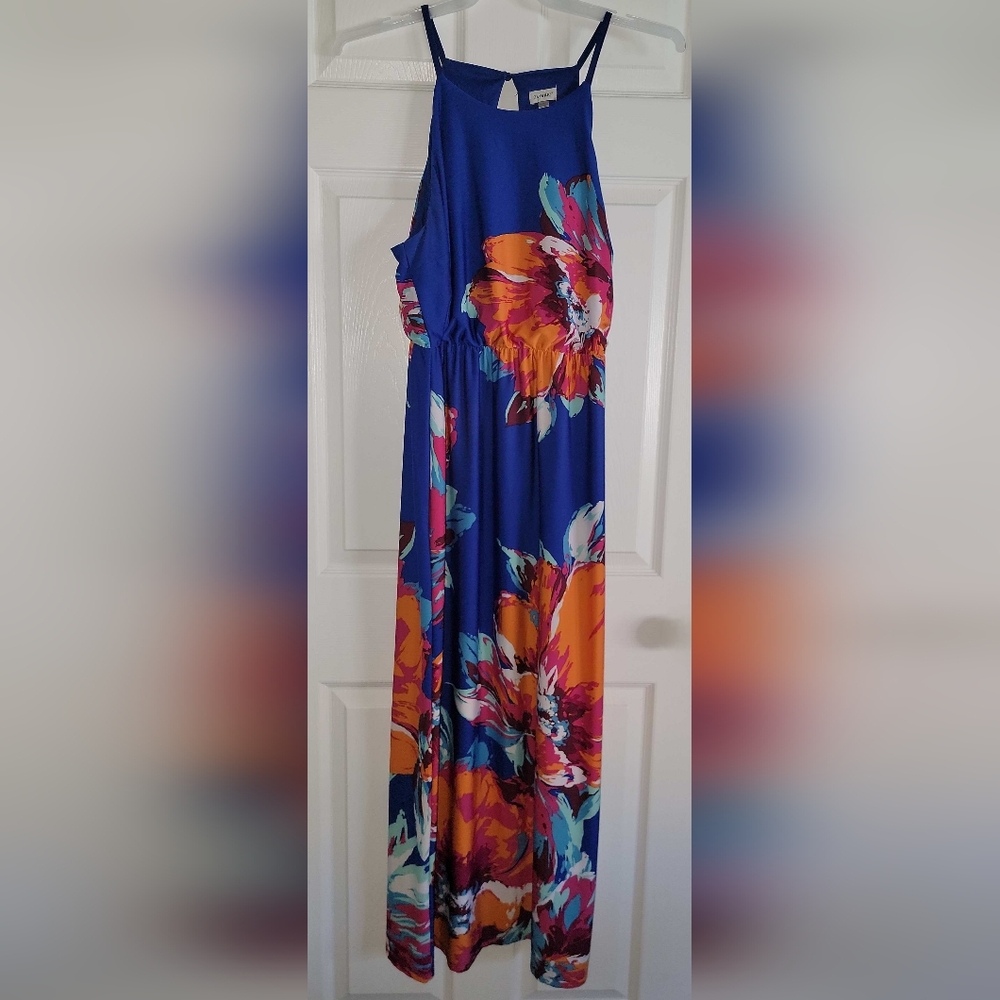 Avenue Tropical Print Halter Style Dress